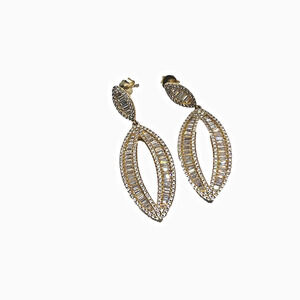 ANNA ZUCKERMAN GOLD STERLING SILVER 925 OLIVIA 41 DW CRYSTALLINE DROP EARRINGS